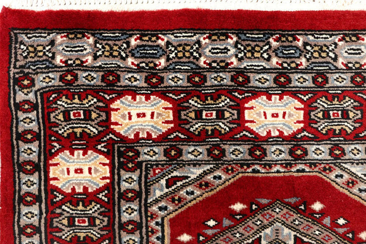 Firebrick Pakistani Jaldar Rug 2' 3" x 9' 1" Hand-Knotted | No. QA52832