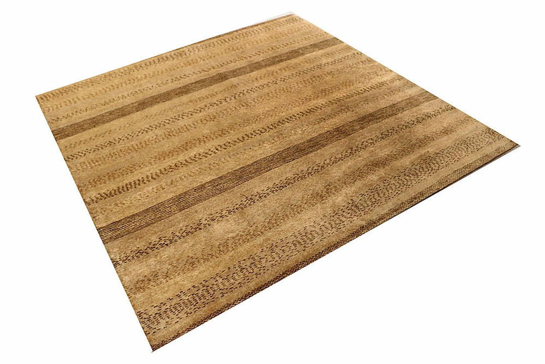 Brown Pakistani Gabbeh Rug 6' x 6'1" Hand-Knotted | No. QA52850