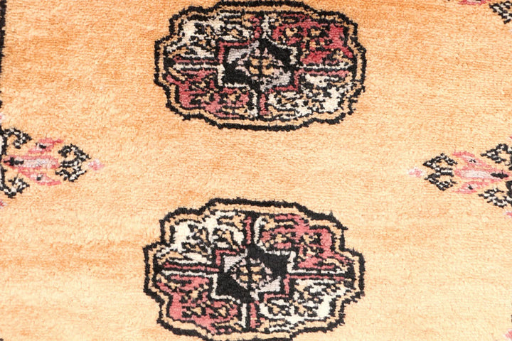 Yellow Pakistani Bokhara Rug 2' 7" x 4' 6" Hand-Knotted | No. QA53076