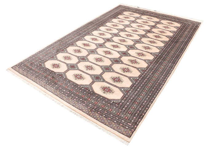Brown Pakistani Jaldar Rug 6' 7" x 10' Hand-Knotted | No. QA53253