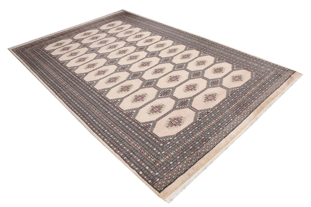Brown Pakistani Jaldar Rug 6' 7" x 10' Hand-Knotted | No. QA53253