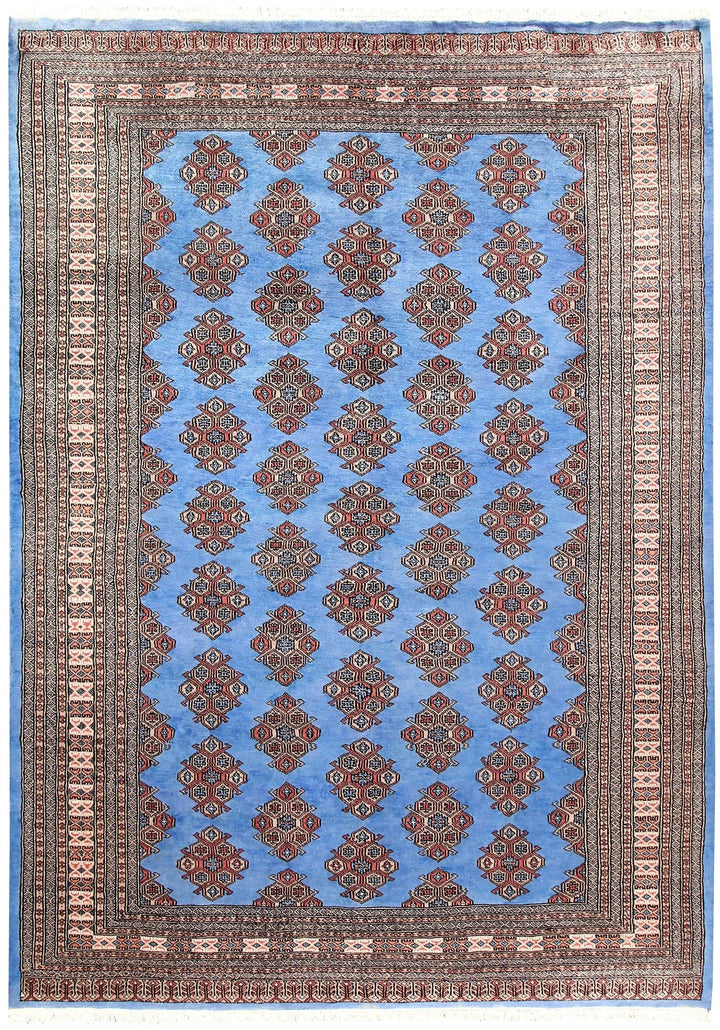 Cornflower Blue Pakistani Jaldar Rug 5' 9" x 8' Hand-Knotted | No. QA53280