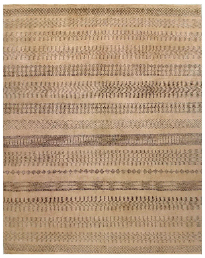 Brown Pakistani Gabbeh Rug 8' 2" x 10' 3" Hand-Knotted | No. QA53330