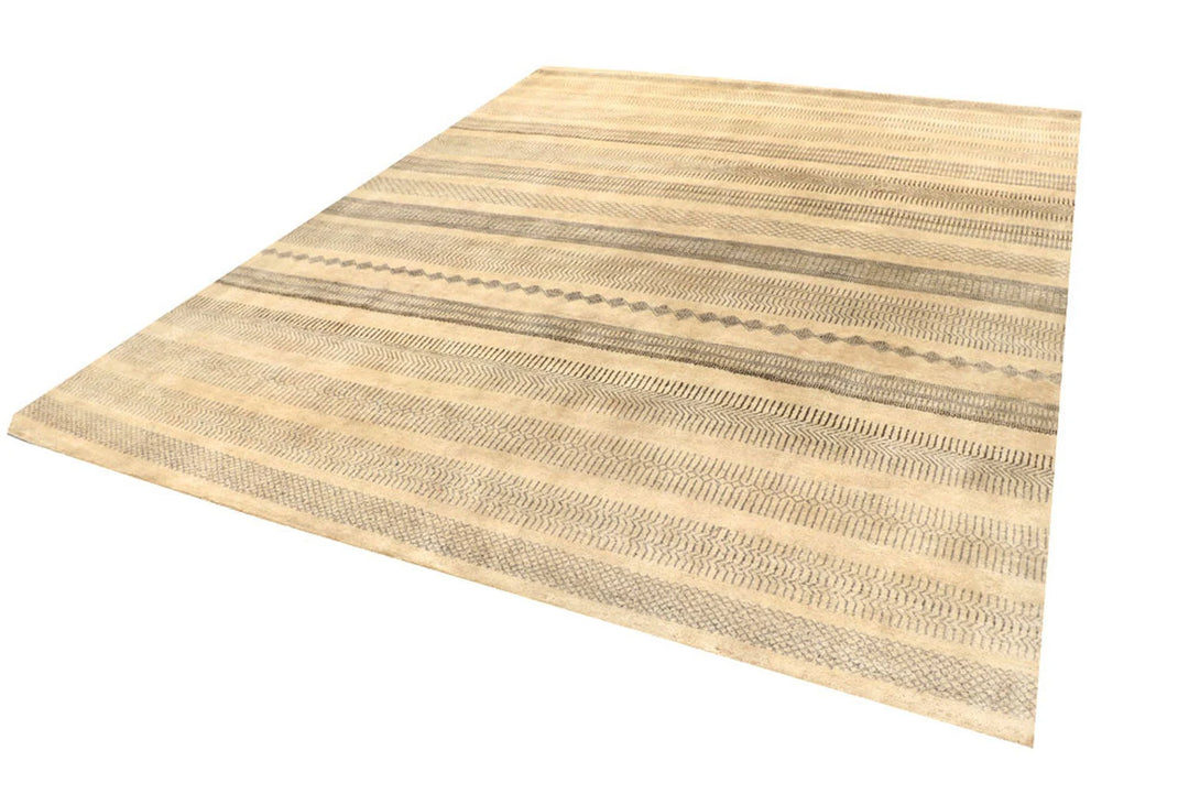 Brown Pakistani Gabbeh Rug 8' 2" x 10' 3" Hand-Knotted | No. QA53330