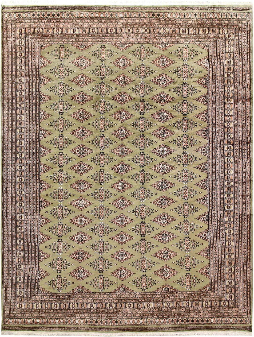 Yellow Pakistani Jaldar Rug 8' 4" x 10' 11" Hand-Knotted | No. QA53400