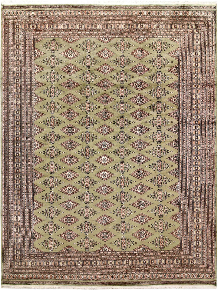 Yellow Pakistani Jaldar Rug 8' 4" x 10' 11" Hand-Knotted | No. QA53400