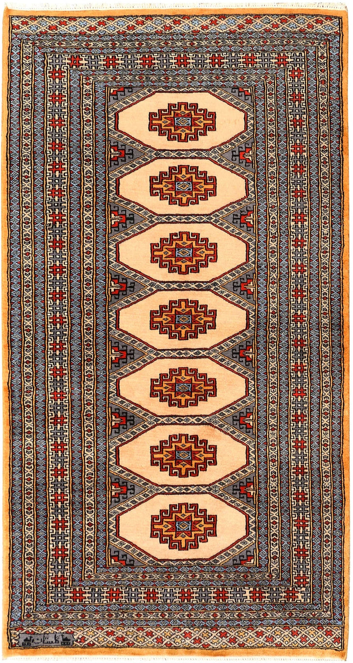 Brown Pakistani Jaldar Rug 3' x 5'9" Hand-Knotted | No. QA53464