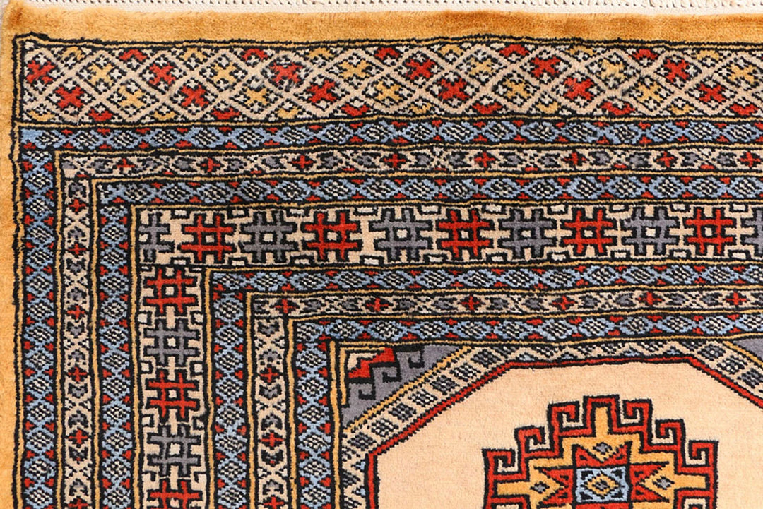 Brown Pakistani Jaldar Rug 3' x 5'9" Hand-Knotted | No. QA53464