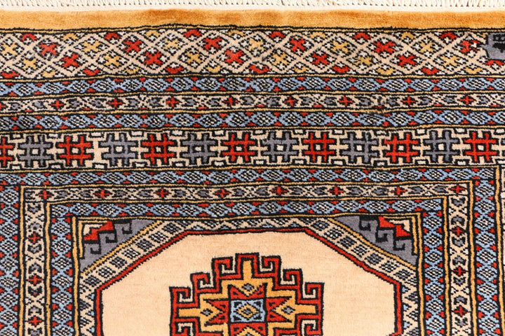 Brown Pakistani Jaldar Rug 3' x 5'9" Hand-Knotted | No. QA53464