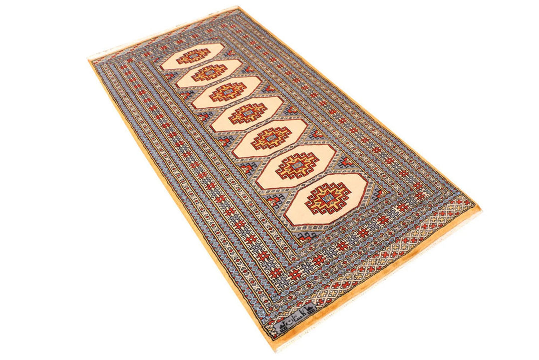 Brown Pakistani Jaldar Rug 3' x 5'9" Hand-Knotted | No. QA53464