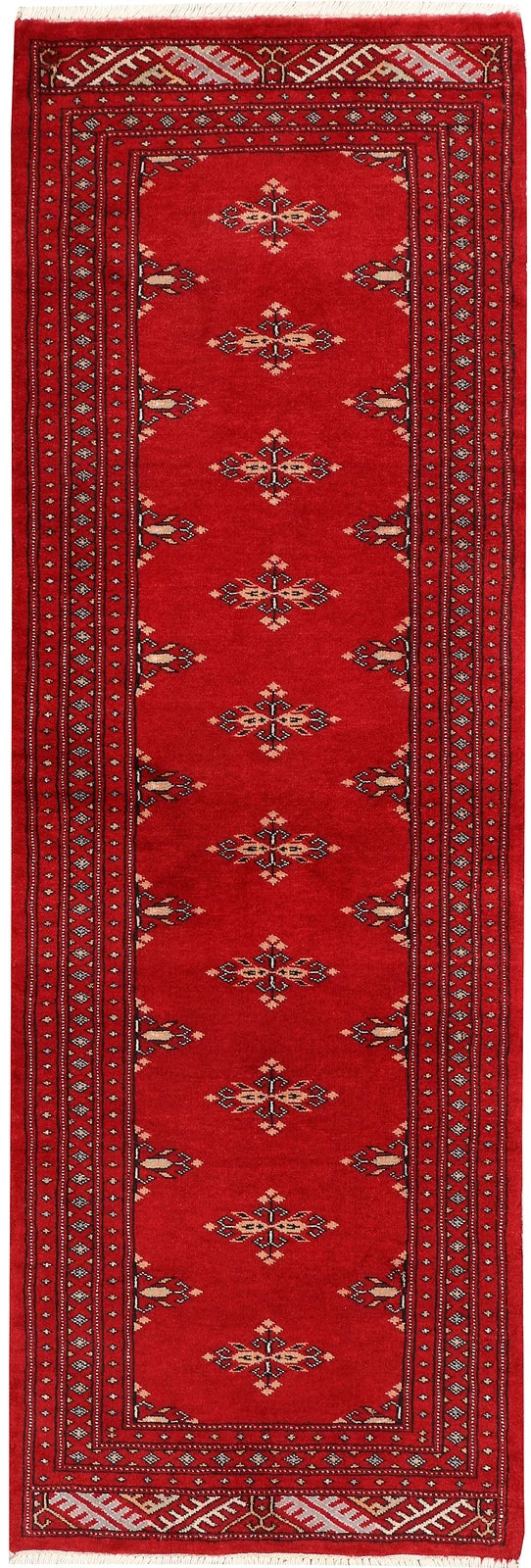 Red Pakistani Butterfly Rug 2' x 6'2" Hand-Knotted | No. QA53637