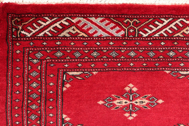 Red Pakistani Butterfly Rug 2' x 6'2" Hand-Knotted | No. QA53637