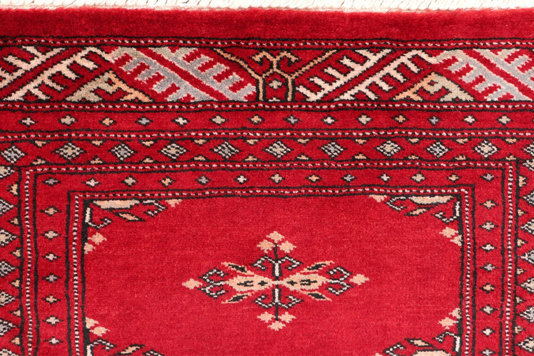 Red Pakistani Butterfly Rug 2' x 6'2" Hand-Knotted | No. QA53637