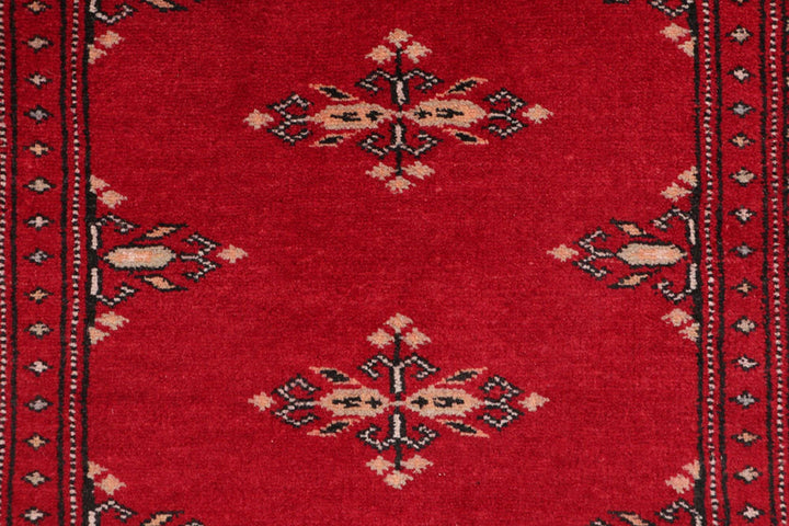 Red Pakistani Butterfly Rug 2' x 6'2" Hand-Knotted | No. QA53637