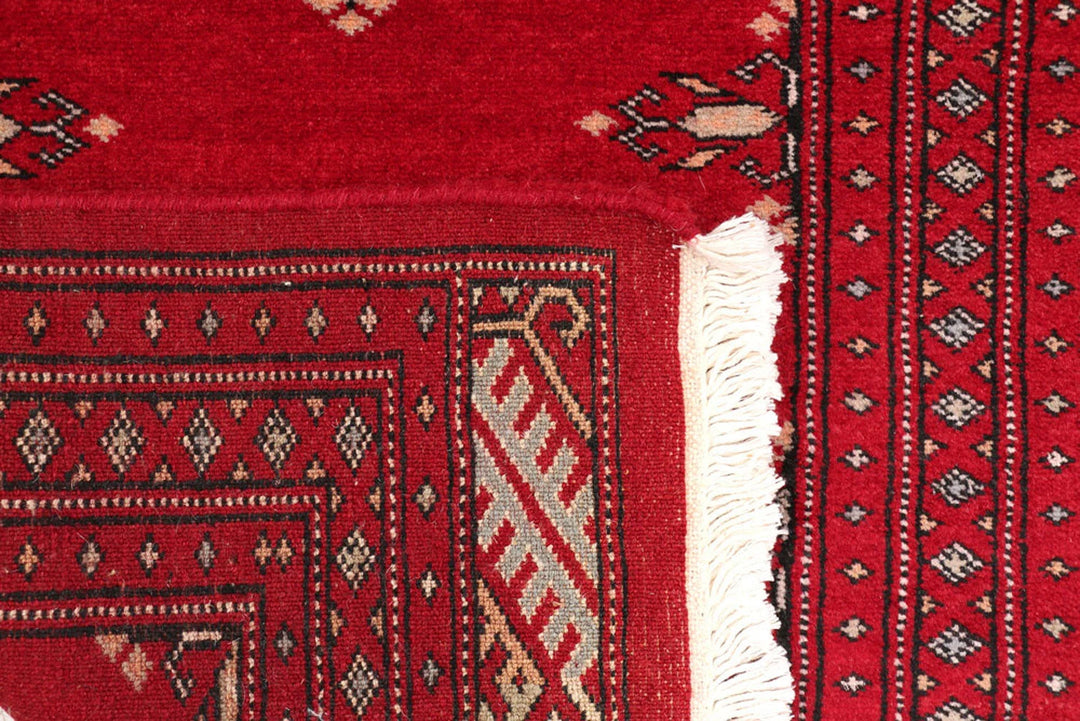 Red Pakistani Butterfly Rug 2' x 6'2" Hand-Knotted | No. QA53637