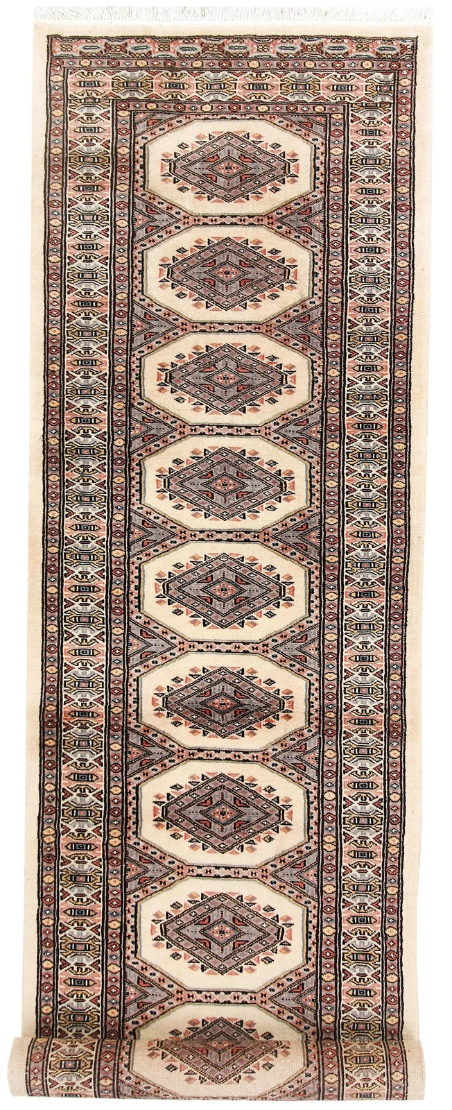 White Pakistani Jaldar Rug 2' 4" x 8' 6" Hand-Knotted | No. QA53666