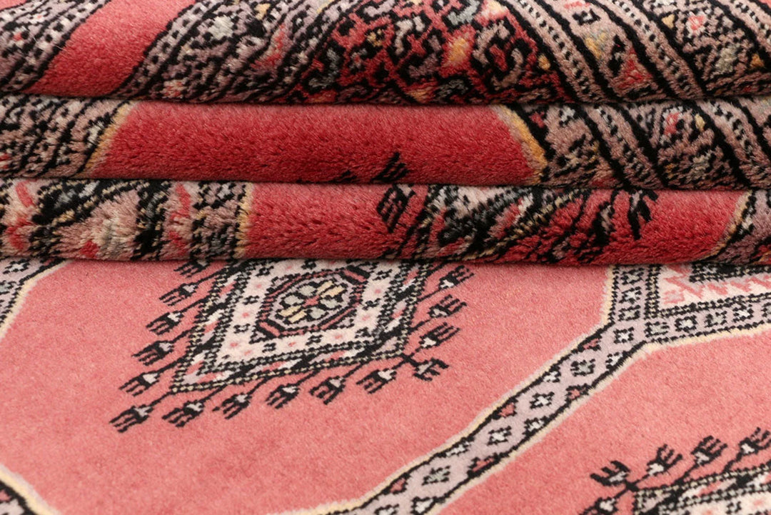 Red Pakistani Jaldar Rug 4' 1" x 6' Hand-Knotted | No. QA53703