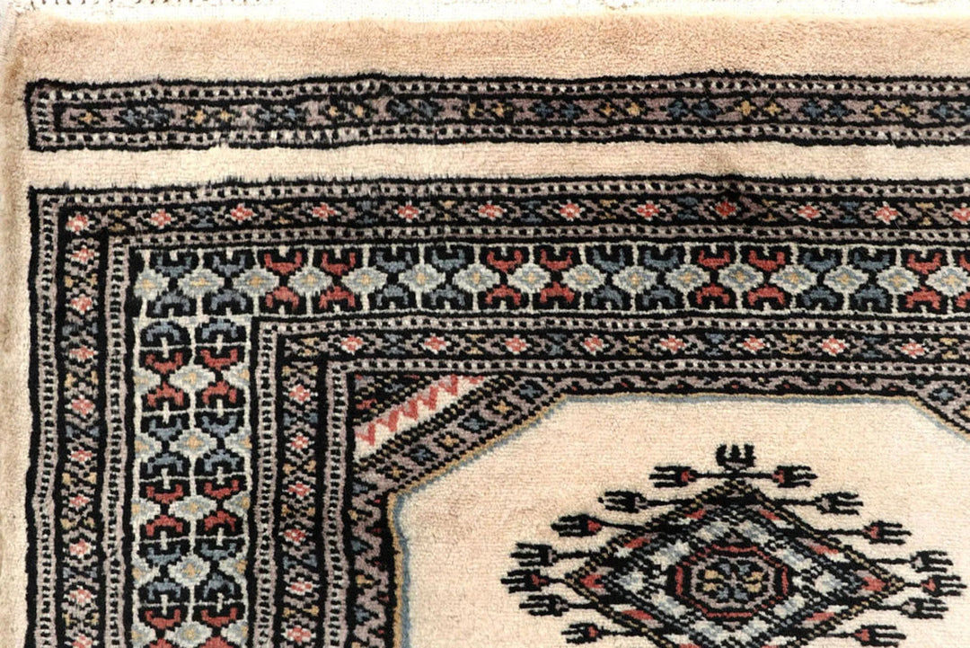 Brown Pakistani Jaldar Runner Rug 2' 4" x 9' 1" Hand-Knotted | No. QA53818