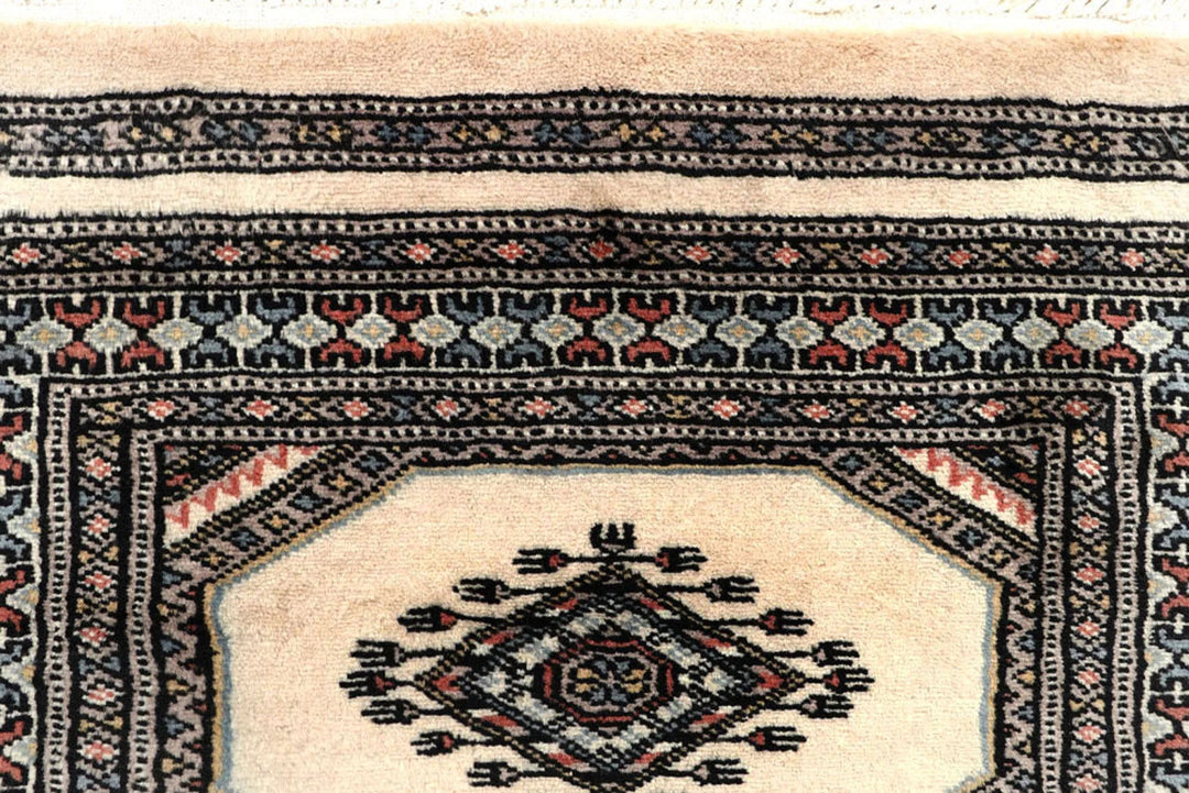 Brown Pakistani Jaldar Runner Rug 2' 4" x 9' 1" Hand-Knotted | No. QA53818