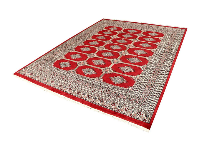 Firebrick Pakistani Jaldar Rug 6' 8" x 8' 5" Hand-Knotted | No. QA53879
