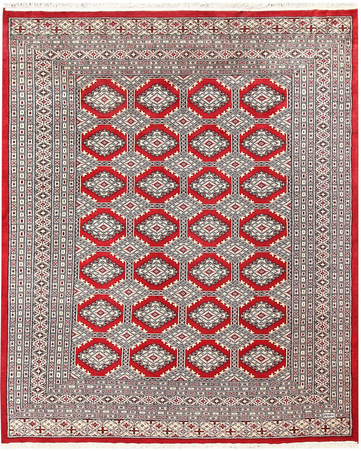 Red Jaldar Rug 6' 7" x 7' 11" Hand-Knotted | No. QA53982