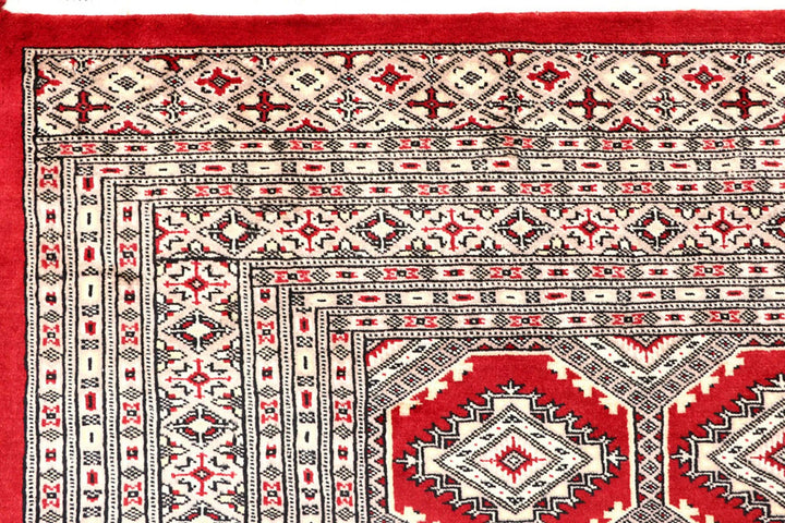 Red Jaldar Rug 6' 7" x 7' 11" Hand-Knotted | No. QA53982