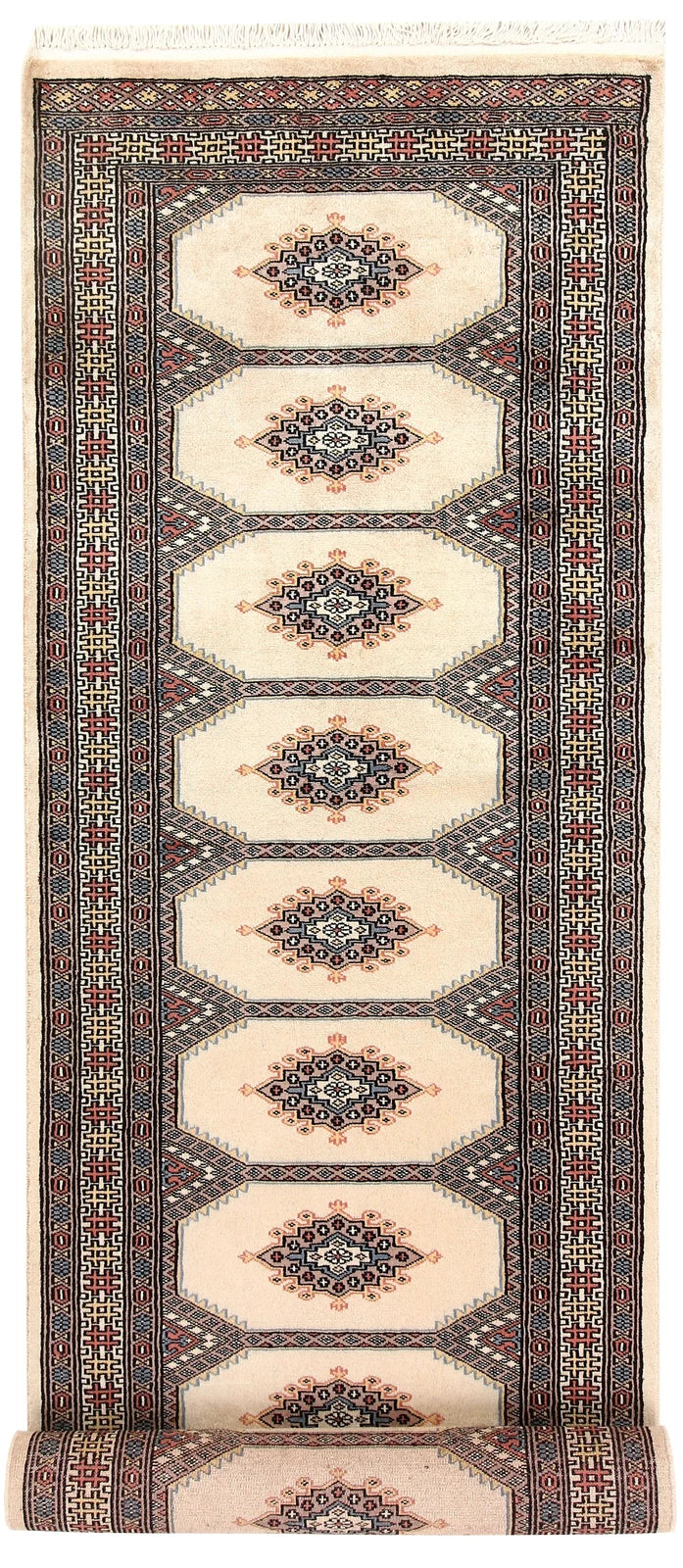 Brown Pakistani Jaldar Rug 2' 7" x 9' 10" Hand-Knotted | No. QA54024