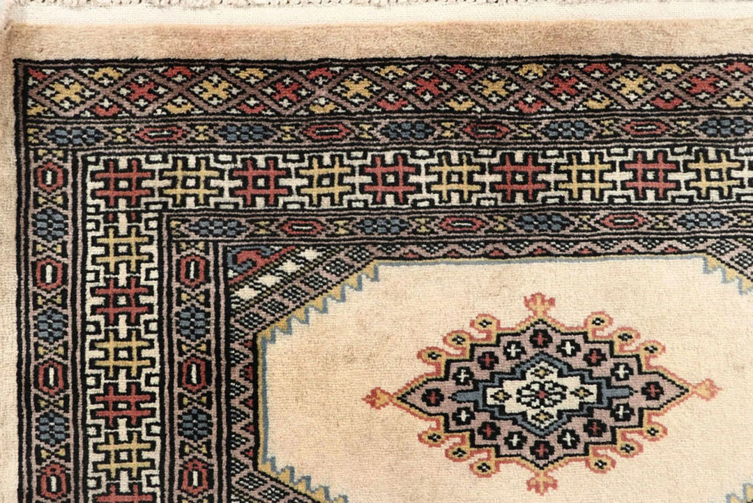 Brown Pakistani Jaldar Rug 2' 7" x 9' 10" Hand-Knotted | No. QA54024
