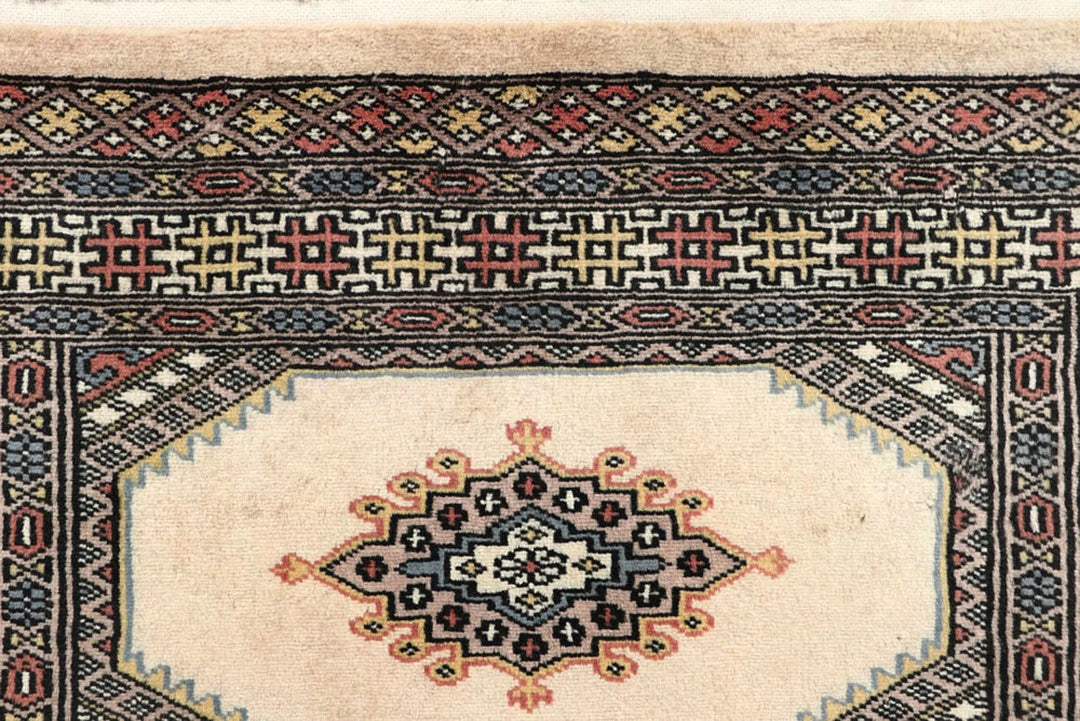 Brown Pakistani Jaldar Rug 2' 7" x 9' 10" Hand-Knotted | No. QA54024