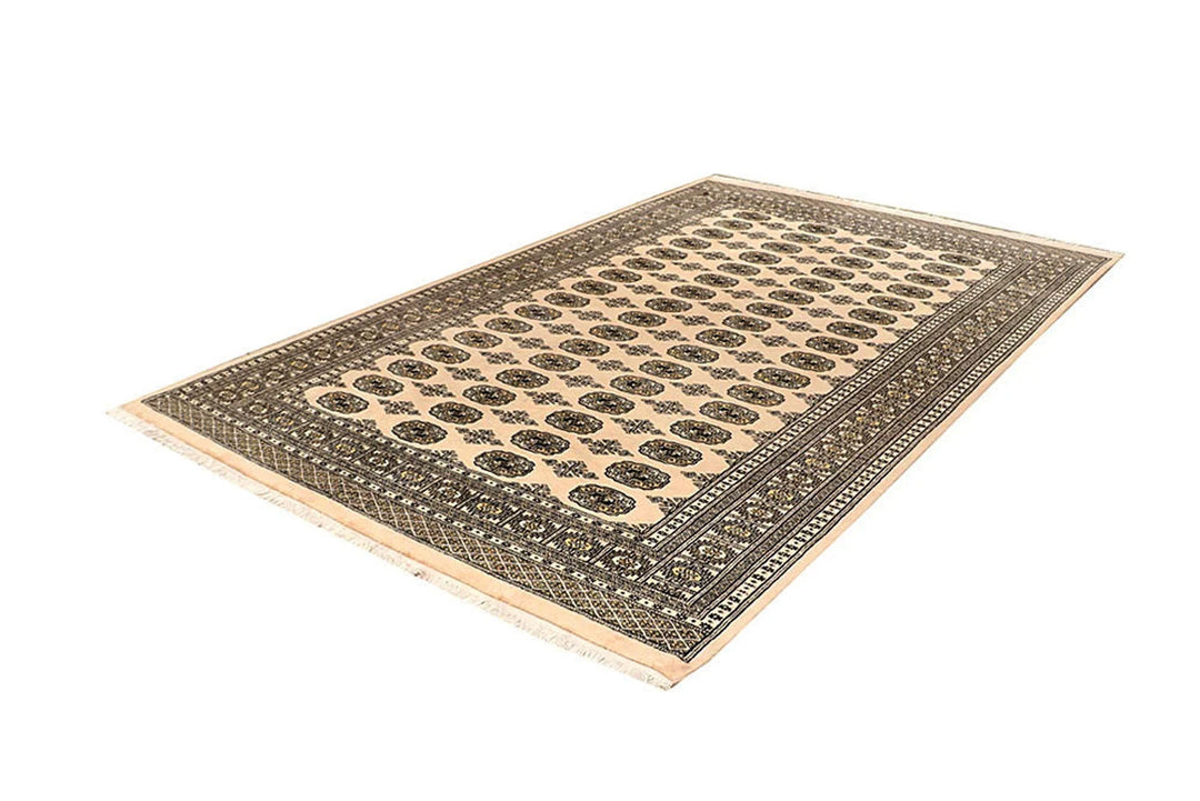 Brown Pakistani Bokhara Rug 6' x 9' Hand-Knotted | No. QA54059