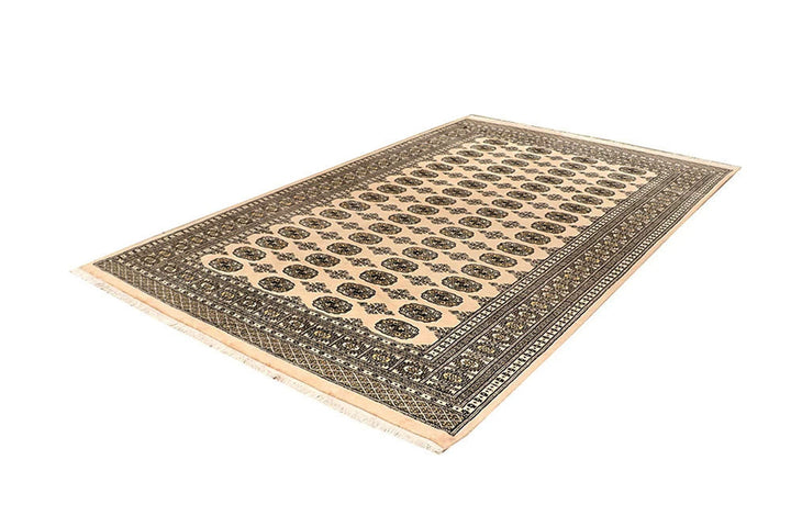 Brown Pakistani Bokhara Rug 6' x 9' Hand-Knotted | No. QA54059