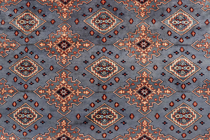 Dark Grey Pakistani Jaldar Rug 8' x 10' 10" Hand-Knotted | No. QA54078