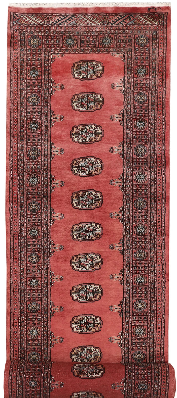 Red Pakistani Bokhara Rug 2'8" x 15'1" Hand-Knotted | No. QA54266