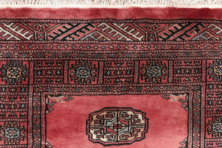 Red Pakistani Bokhara Rug 2'8" x 15'1" Hand-Knotted | No. QA54266