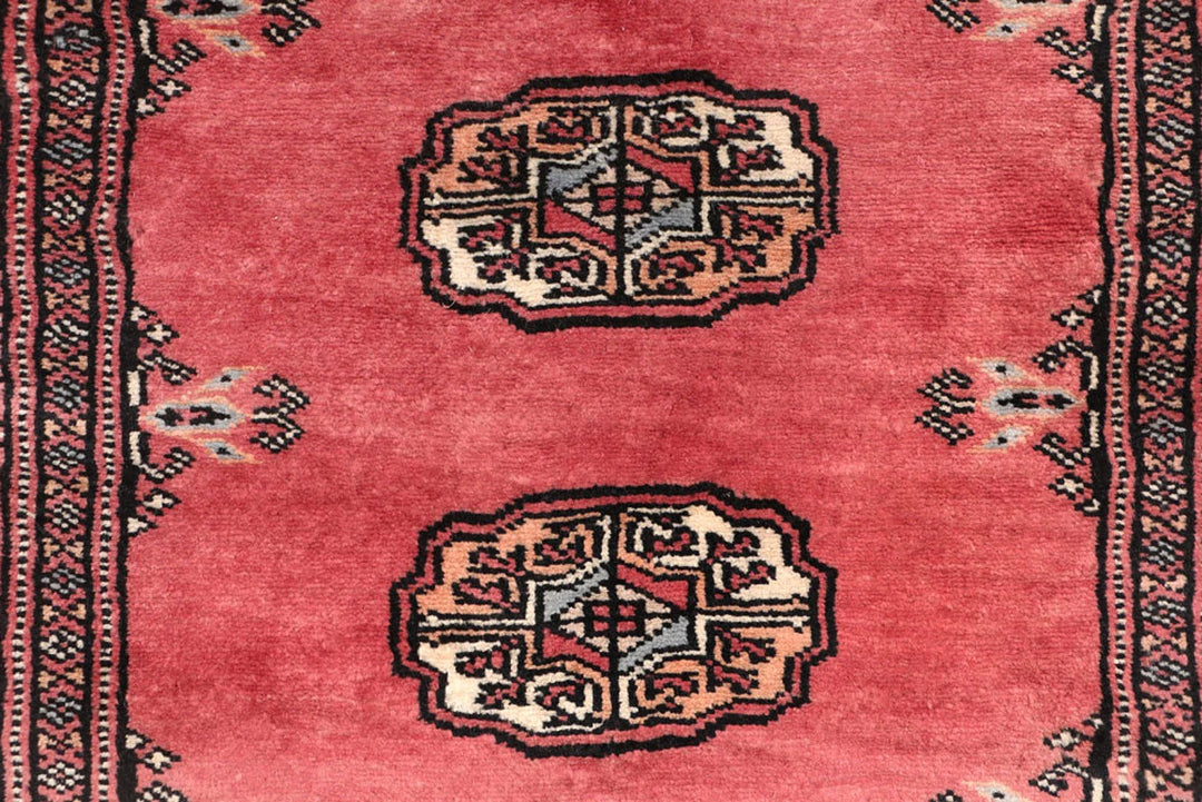 Red Pakistani Bokhara Rug 2'8" x 15'1" Hand-Knotted | No. QA54266