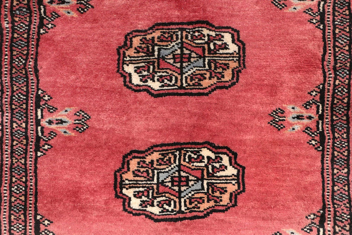Red Pakistani Bokhara Rug 2'8" x 15'1" Hand-Knotted | No. QA54266