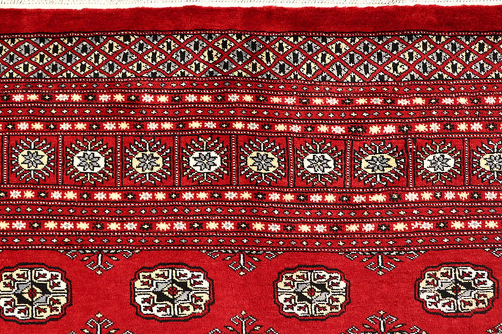 Red Pakistani Bokhara Rug 8' 10" x 12' 4" Hand-Knotted | No. QA54779