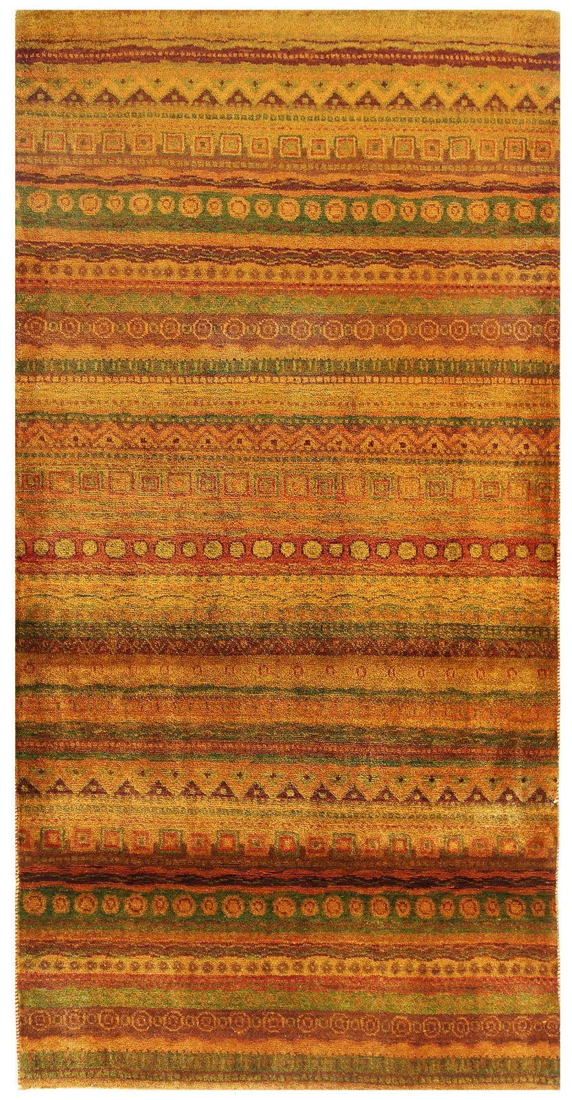 Brown Gabbeh Rug 3' 3" x 6' 5" Hand-Knotted | No. QA54796