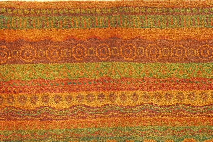 Brown Gabbeh Rug 3' 3" x 6' 5" Hand-Knotted | No. QA54796