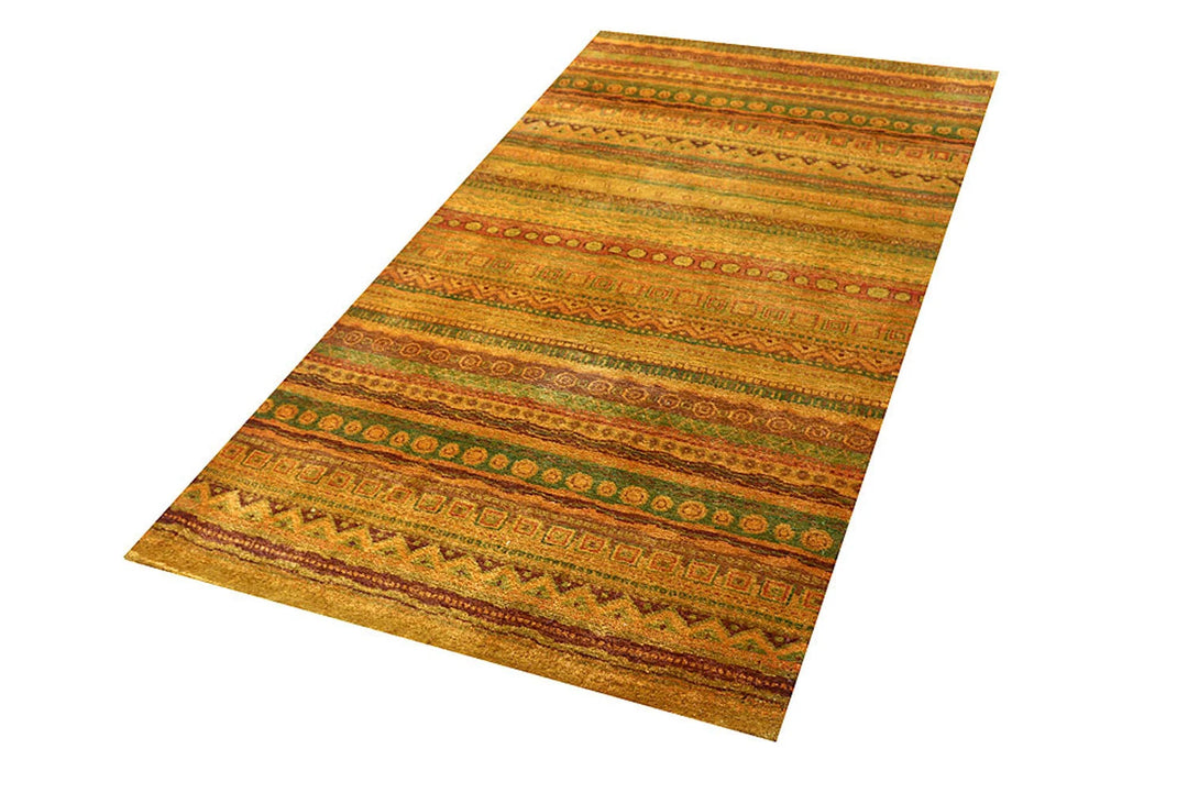 Brown Gabbeh Rug 3' 3" x 6' 5" Hand-Knotted | No. QA54796
