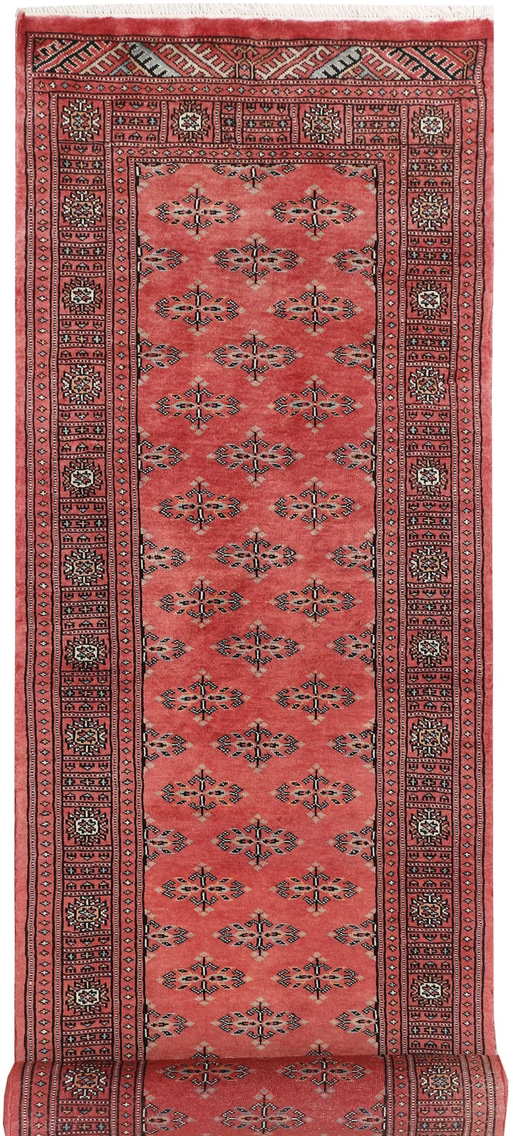 Light Coral Pakistani Butterfly Rug 2' 7" x 11' 7" Hand-Knotted | No. QA54817