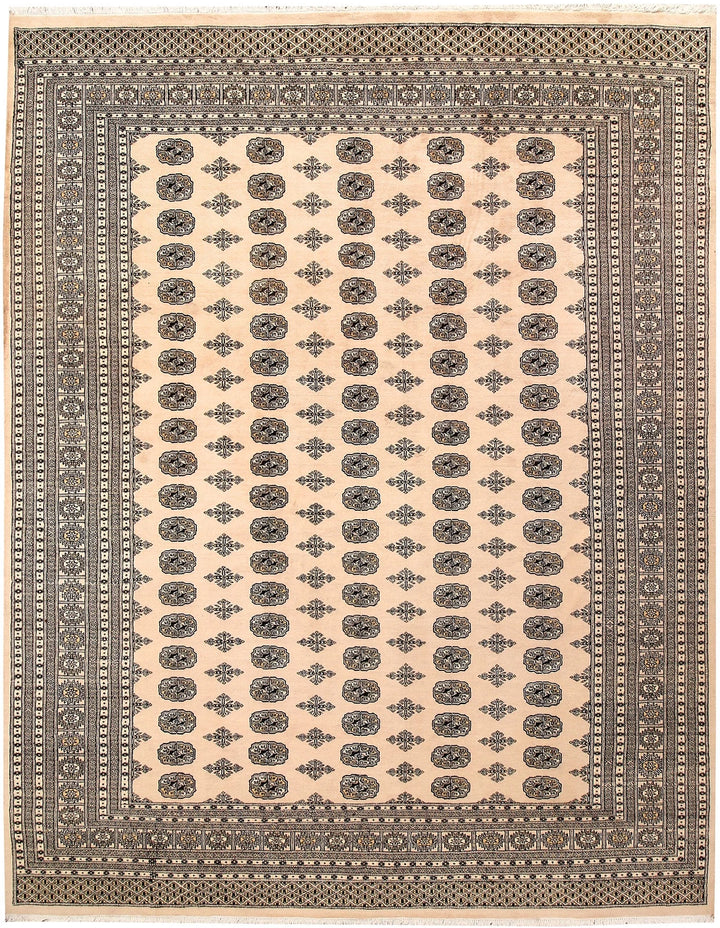 Brown Bokhara Rug 9' 2" x 12' " Hand-Knotted | No. QA54851