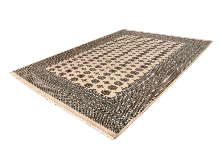 Brown Bokhara Rug 9' 2" x 12' " Hand-Knotted | No. QA54851