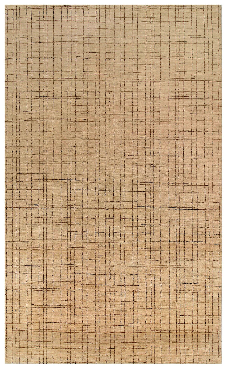 Tan Pakistani Gabbeh Rug 5' 11" x 9' 10" Hand-Knotted | No. QA54860