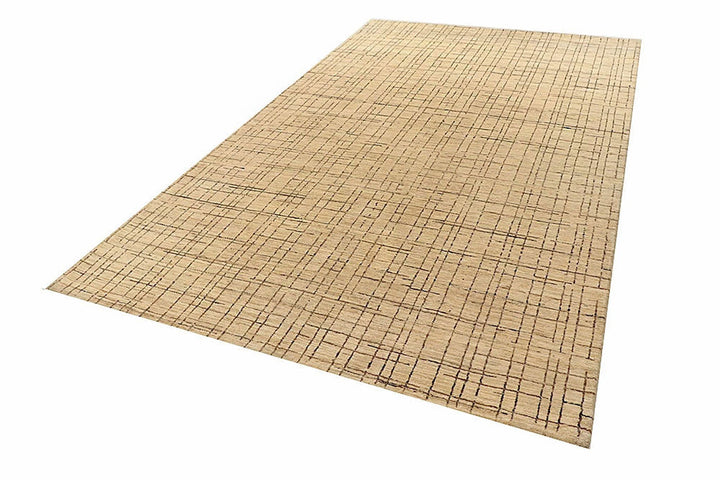 Tan Pakistani Gabbeh Rug 5' 11" x 9' 10" Hand-Knotted | No. QA54860