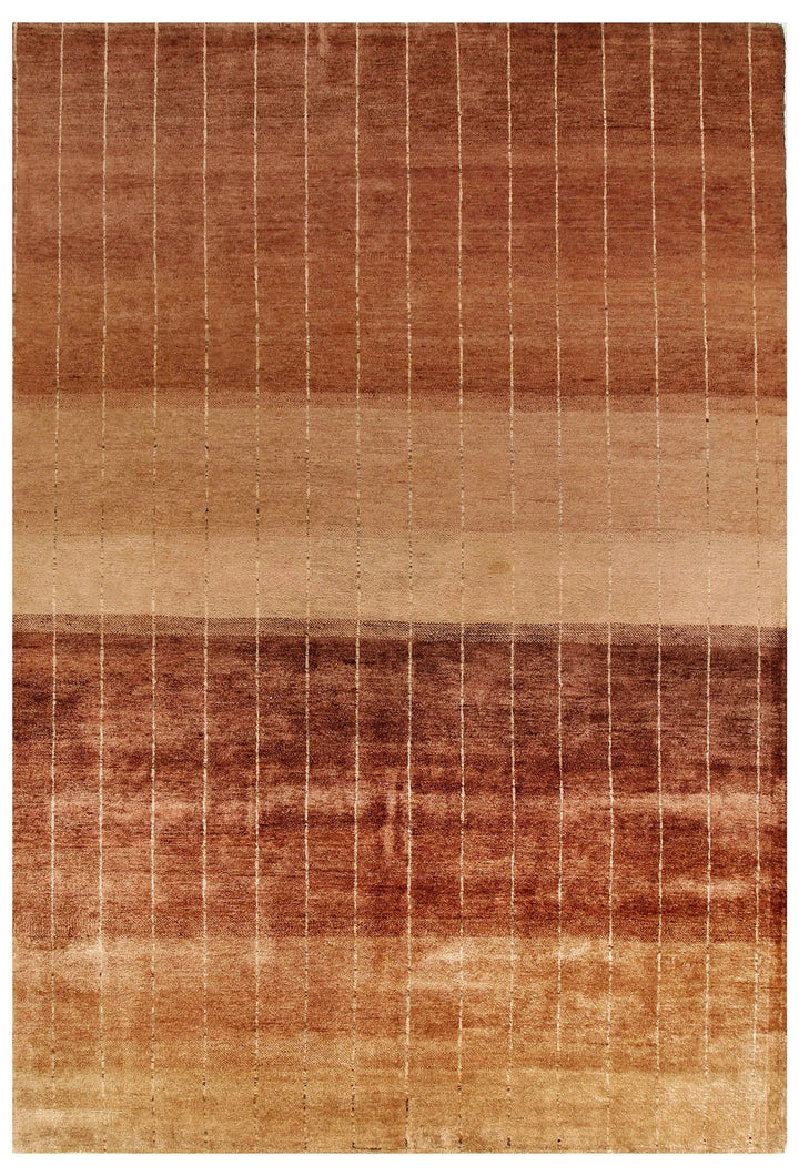 Brown Pakistani Gabbeh Rug 6' x 8' 9" Hand-Knotted | No. QA54909