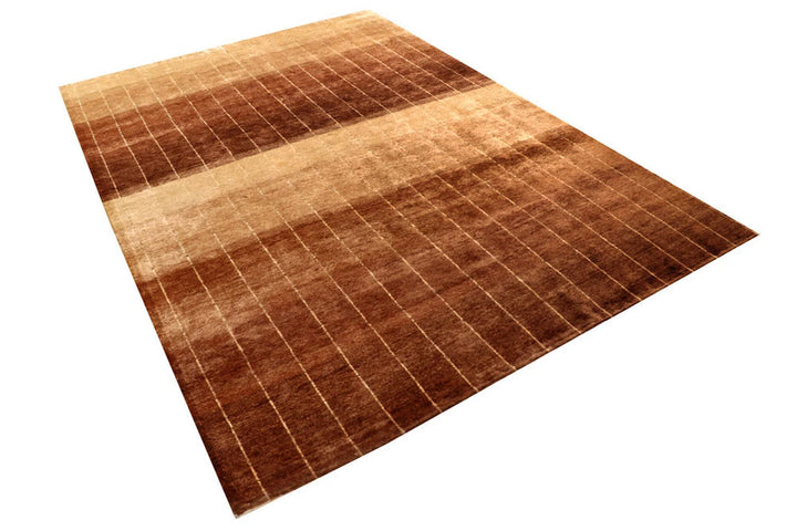 Brown Pakistani Gabbeh Rug 6' x 8' 9" Hand-Knotted | No. QA54909
