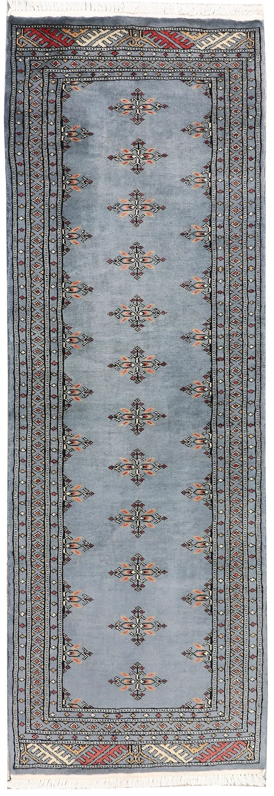 Grey Pakistani Butterfly Rug 2' 1" x 6' 2" Hand-Knotted | No. QA55160