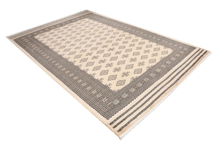 Brown Pakistani Jaldar Rug 6' 6" x 9' 10" Hand-Knotted | No. QA55194