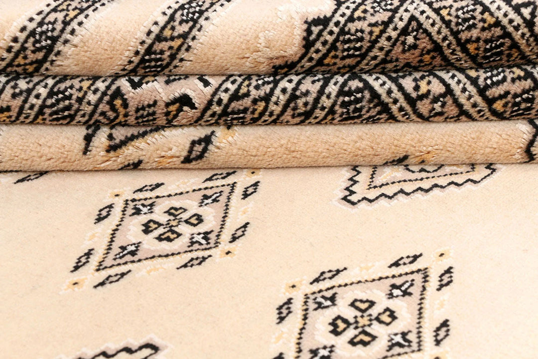 Brown Pakistani Jaldar Rug 6' 6" x 9' 10" Hand-Knotted | No. QA55194